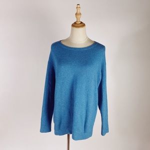J JILL Scoopneck Soft Knit Blue Pullover Sweater Womens Small